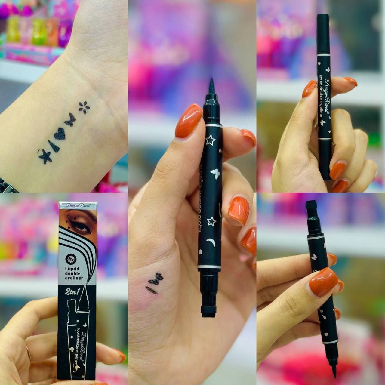 خط چشم دوطرفه ماژیکی (Dragon Ranee) استامپی فانتزی در ۵ طرح جذاب و ضدآب